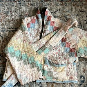Brand new, unworn Honeybea patchwork quilted jacket with belt